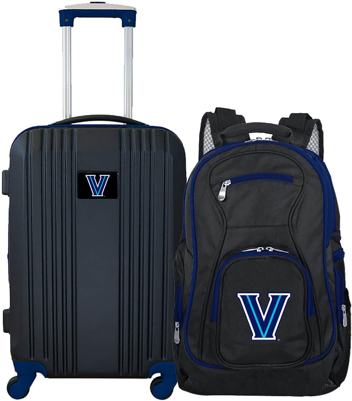 Denco Villanova University Wildcats 2-Piece Luggage Set, Includes 21-inch Two-Tone Hardcase Spinner and 19" Laptop Backpack