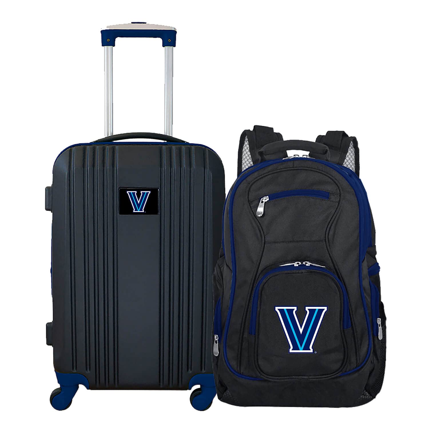 Denco Villanova University Wildcats 2-Piece Luggage Set, Includes 21-inch Two-Tone Hardcase Spinner and 19