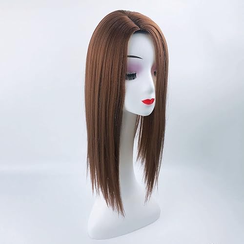 Miniatura 8 de YYDS Parte izquierda, de seda, lacio, con clip, mezcla natural, Snythetic, Topper para mujeres que pierden cabello (1b# negro)