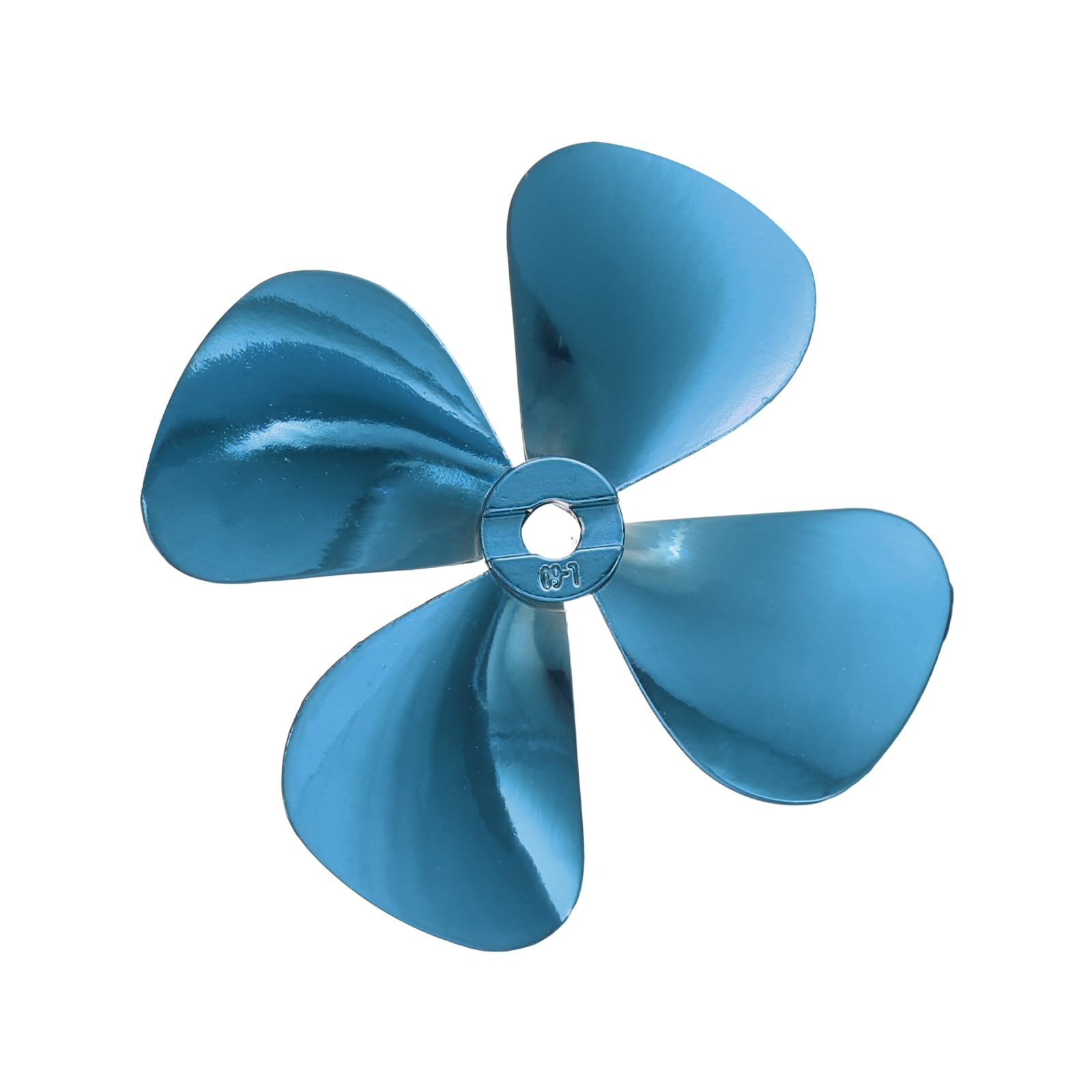 sourcing map RC Boat Propeller, 4 Blades Propellers 4mm Hole Dia 60mm OD CW Clockwise Rotating Drill Propeller for RC Boat, DIY Ship Model, Blue