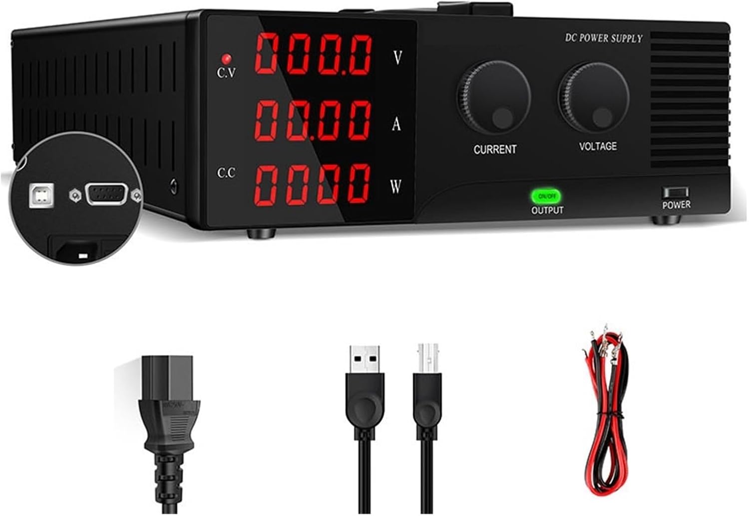 実験室用DC電源 可変60V 20A ベンチ電源 300V 10A RS232 PCソフトウェア制御 メモリ機能 低ノイズ＆リップル 実験室DC電源調整可能な調整スイッチング電源可変ベンチ源30V  10A電圧変換器(NPS3010W0.1V0.01A) 30V 10A 60V5A 調整可能な DC ラボ電源スイッチング実験室 ...