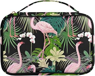 Flamingo Jewelry Organizer Bag Viaggi PU Leather Storage Custodie per collane, orecchini, anelli, braccialetto