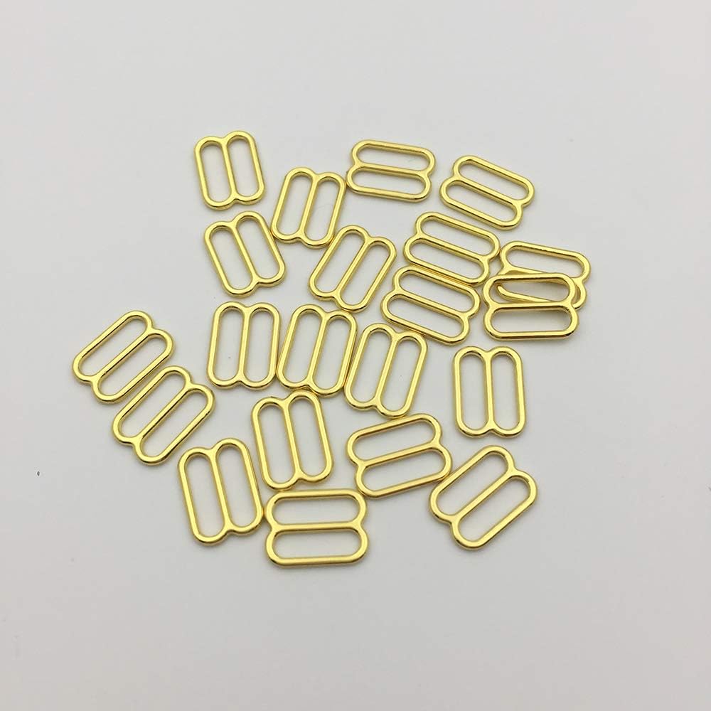 Rings and Sliders Premium Jewelry Quality Bra Making/Replacement Metal Supplies Garment DIY Accessories (Gold,10mm)