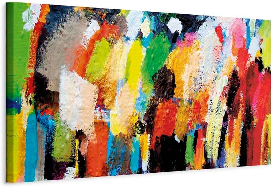 artgeist Acoustic Canvas Wall Art Print Abstract 47x16 in - 1 pcs Picture with Acoustic Foam Sound Print Artwork Room Acoustics Soundproofing - Colorful Like Painted a-A-0447-b-a