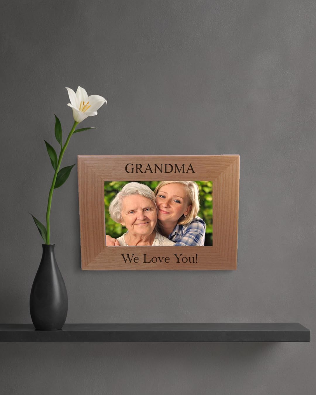 CustomGiftsNow Personalized Add Your Custom Text Hanging/Tabletop Wall Natural Alder Wood Picture Photo Frame Customizable (5x7-inch Horizontal)