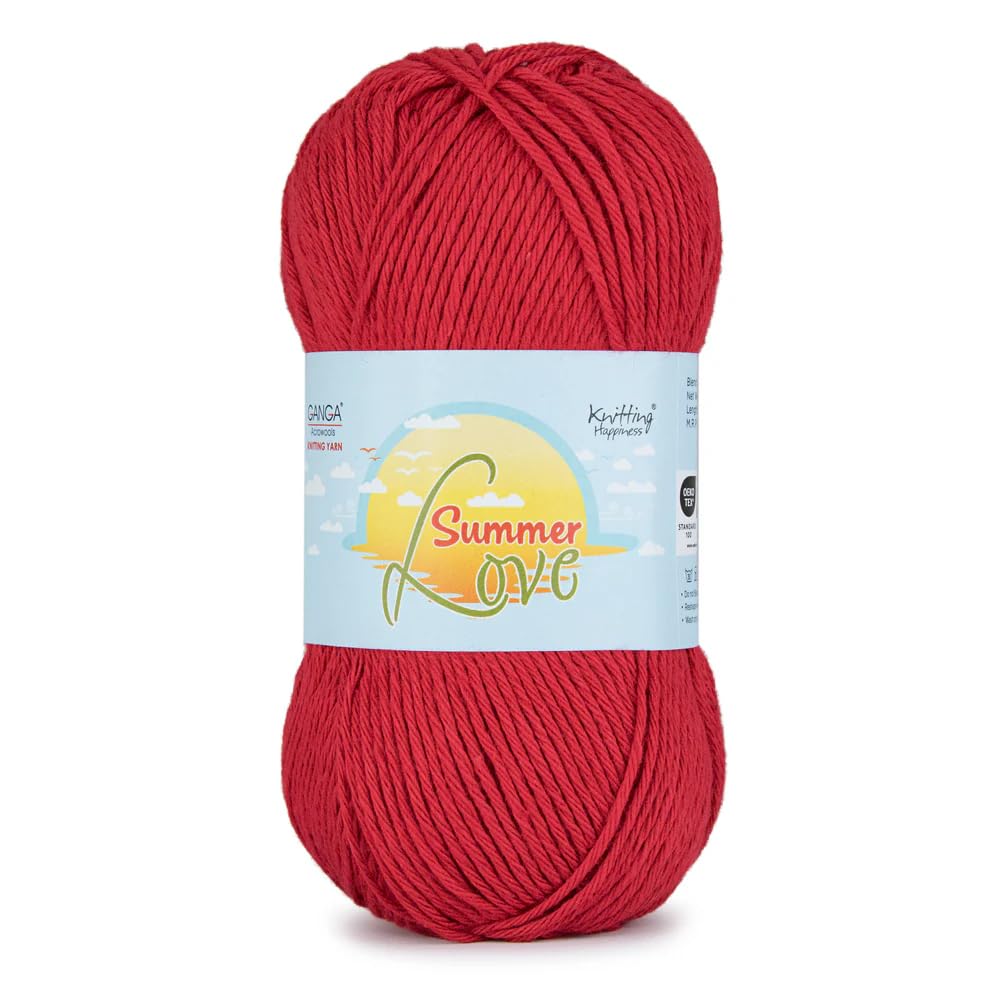NTGS Acrowools Summer Love Knitting Yarn, Anti-Pill Wool, Oekotex Certified for Warm Winter Accessoriesl (1 Ball/50 Gram Each) Suitable for Craft. (Red Shade no-10, 100 Grams)-image-9