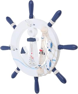 GRIRIW Decoración Colgante de Madera 32Cm Color Azul y Blanco Adorno para Pared Decoración Accesorio para Dormitorio