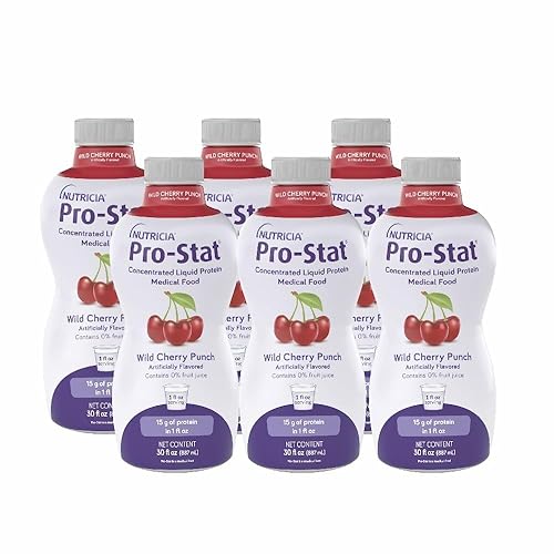 Pro-Stat Alimento médico concentrado de proteínas líquidas, ponche de cereza silvestre, botella de 30 onzas líquidas (caja de 6)