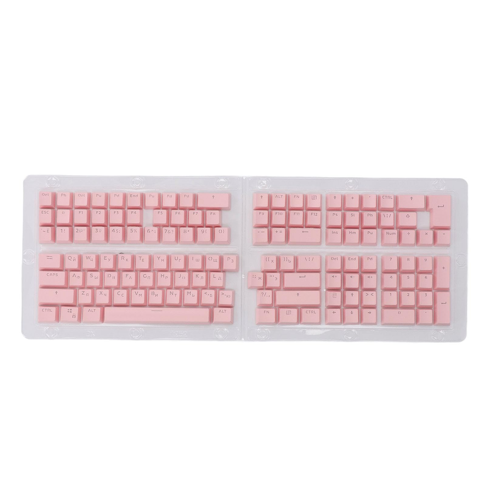 132 KLUCZ Rosyjski Zestaw Keycap Oemeyboard - Ergonomic Matte Wykończenie ABS Keycaps61 62 64 68 84 87 104 108 Mechaniczne Klawiatury (PINK)