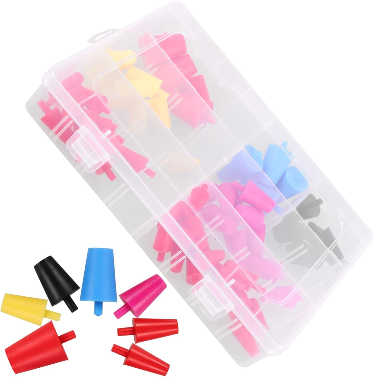 60-Piece Silicone Spray Paint Stoppers High-Temperature Tapered Plugs for Hole Protection Assorted Size and Color Silicone Plugs for Spraying and Coating