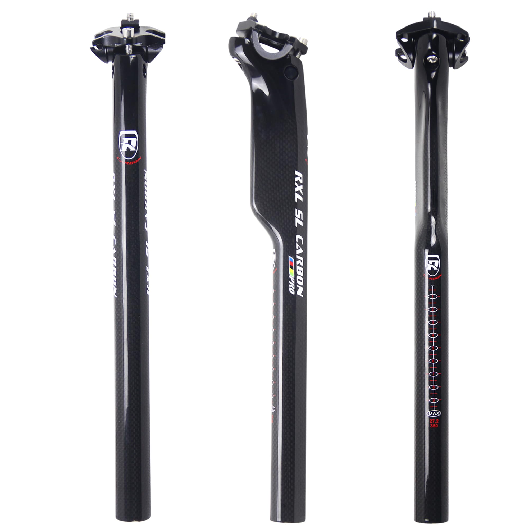 RXL SL Tige Selle Velo 27.2/30.8/31.6mm Tige de Selle Carbone VTT 3K Brillant/Mat