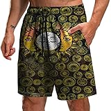 URVIP Herren Badehose 3D Printed Funny Grafik Badeshorts Schnelltrocknend Strandkleidung Sports Running Baden Strand Surf Board Shorts Multi-22 S