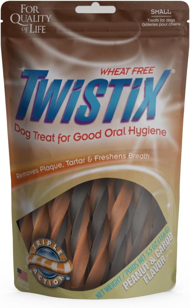 Canister Dental Dog Treats – Peanut & Carob Flavour | Daily Oral Hygiene Chews for Dogs | Fresh Breath, Plaque Control & Tartar Reduction | Safe & Tasty Dental Sticks for All Breeds