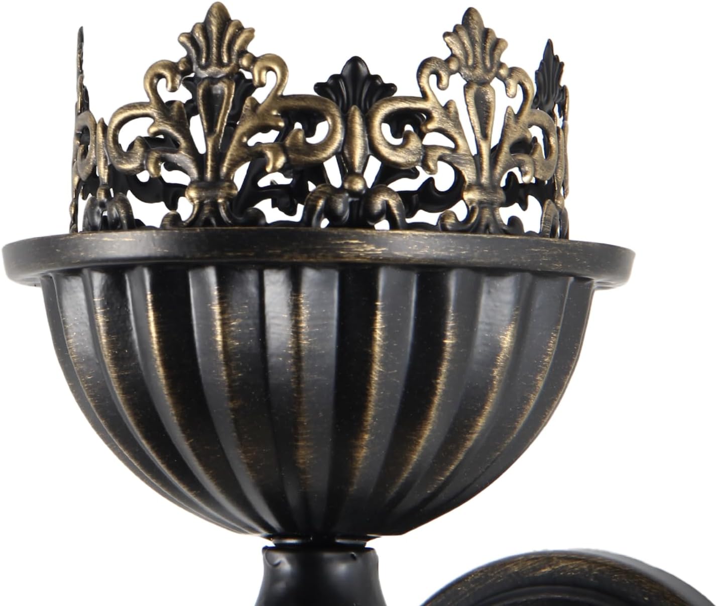 Wall Sconce Candle Holder Set, Gold Crown and Scepter Design, Iron Metal, 14.17x3.94x6.7 Inches, Wall-Mount, Modern Style, 2-Piece Set for Living Room, Bathroom, Dining Room