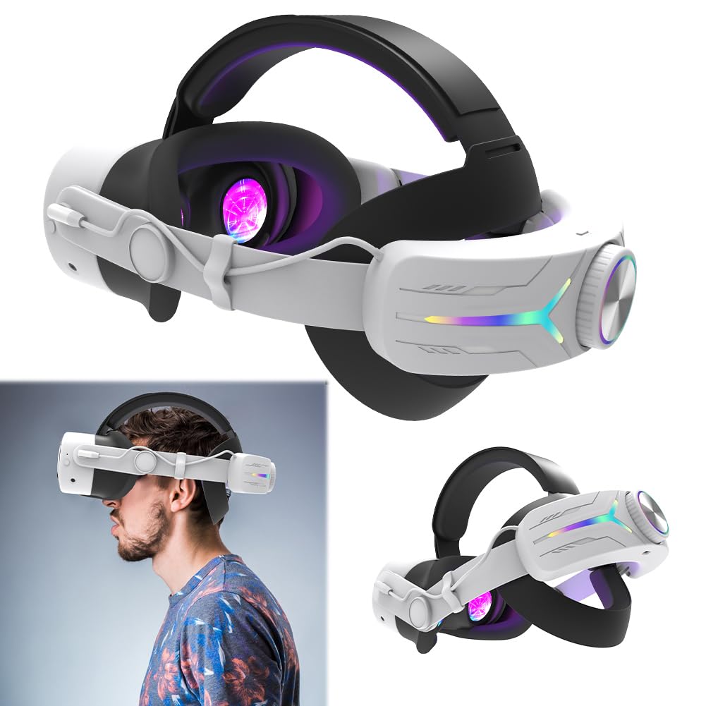 Generic Cinghia regolabile RGB con batteria da 12000 mAh per prolungare la durata della riproduzione Cinghia per la testa di ricambio Supporto migliorato e bilanciamento alternativo cinghia per la