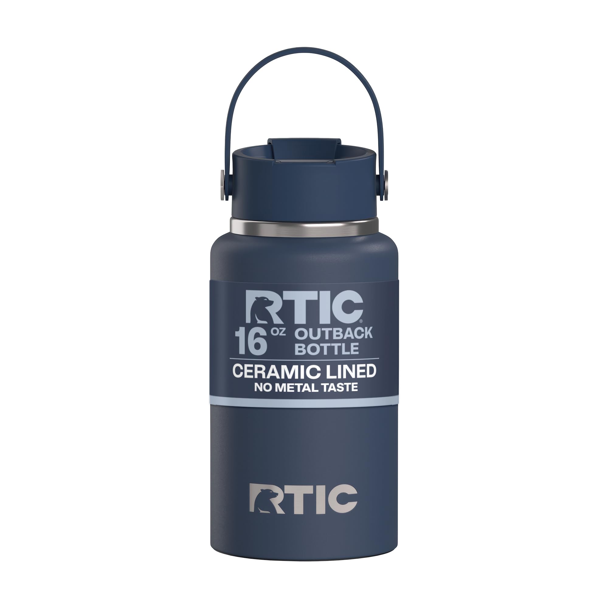 RTIC 16oz Outback Water Bottle, Ceramic Lined, Navy