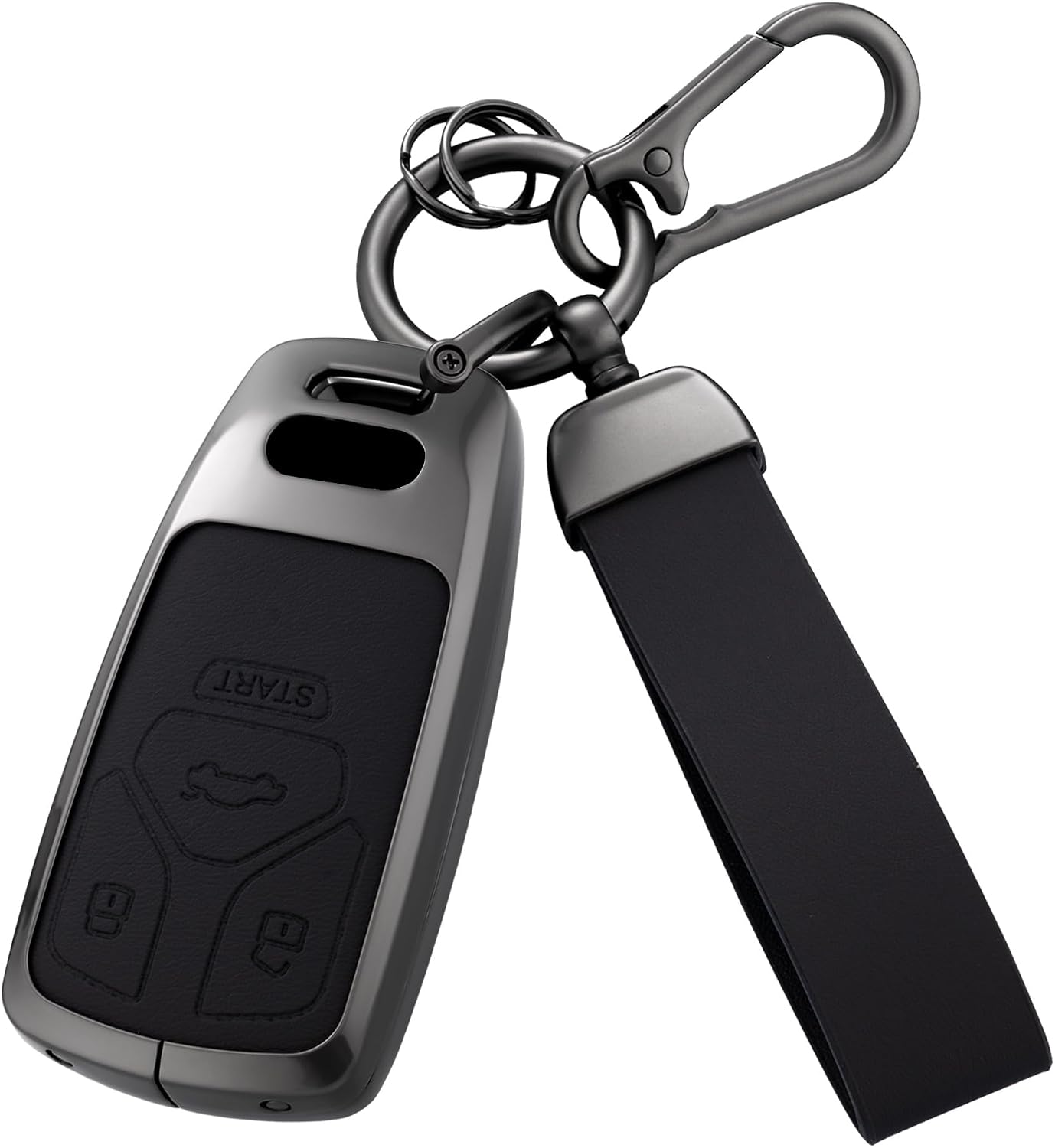 Key Fob Cover with Heavy-duty Keychain for Audi A4 A5 A6 Q3 Q5 Q7 TTS S4 RS4 R8