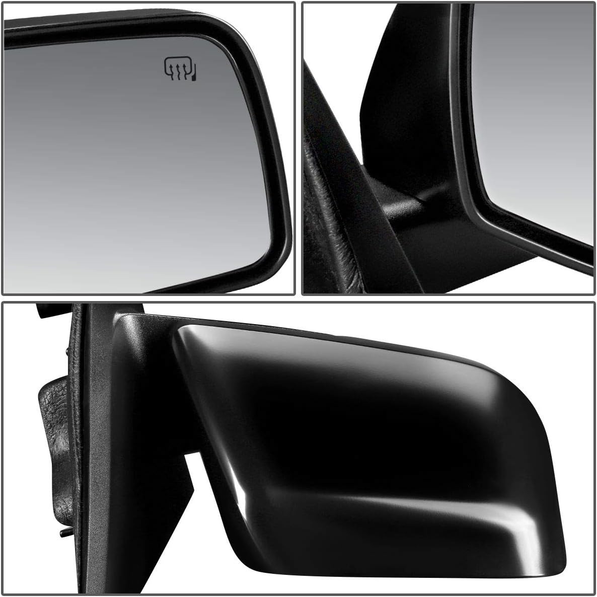 DNA Motoring OEM-MR-FO1321294 Factory Style Powered+Heated Right Side Door Mirror, Black