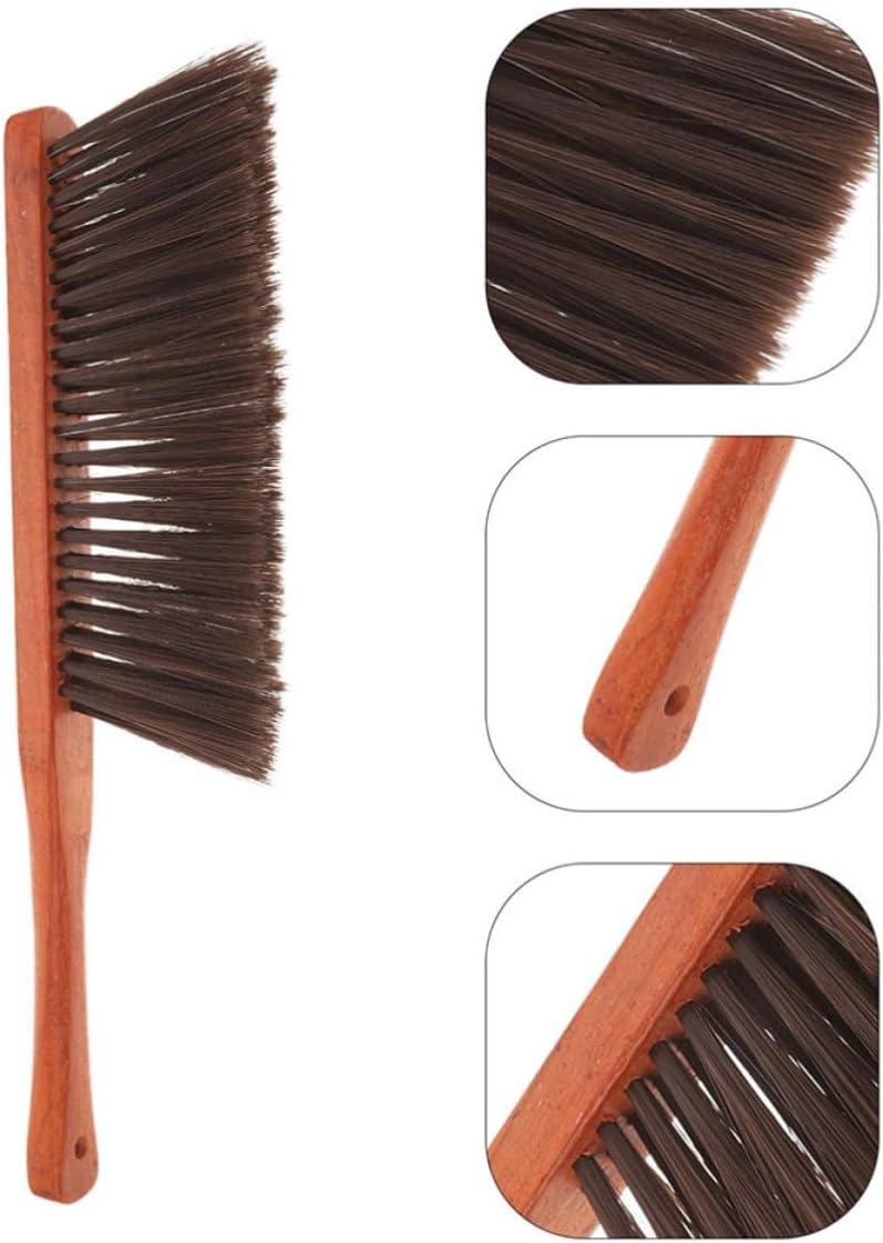 2pcs Wooden Fireplace Cleaning Brushes with Soft Bristle and Ergonomic Handle, Sturdy Hand Whisk Broom for Chimney and Household Appliance Cleaning, for Woodworking and Travel