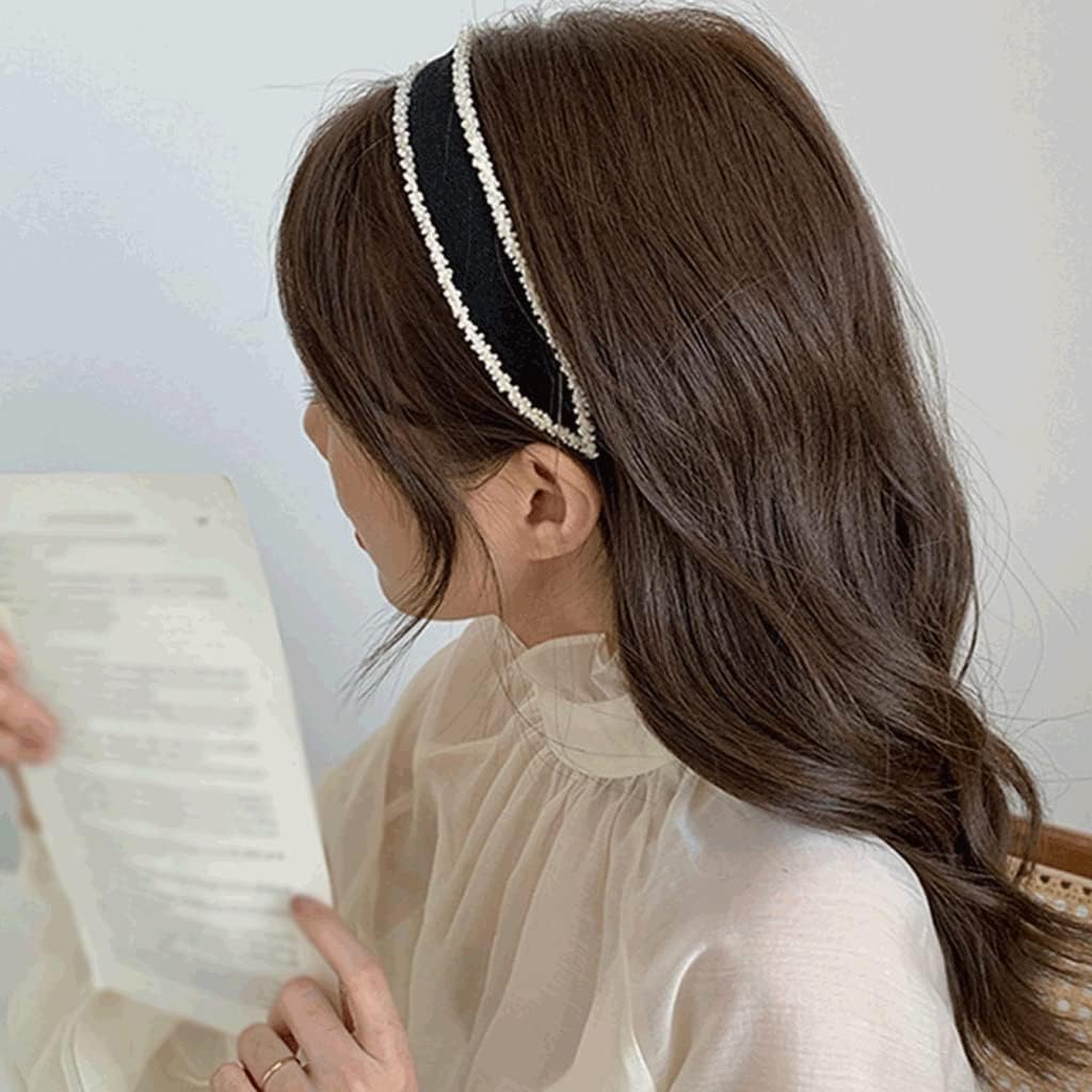 ビーズ ツイスト ヘッドバンド 女性 幾何学 ワイドバージョン アウト ヘアアクセサリー