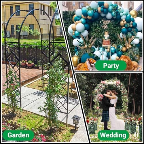 Garden Arch Trellis for Climbing Plants - Metal Outdoor Pergola Arbor for Weddings, Lawn, Patio & Backyard - Brown, 5.2ft W x 7.5ft H - Perfect for Outdoor Decor