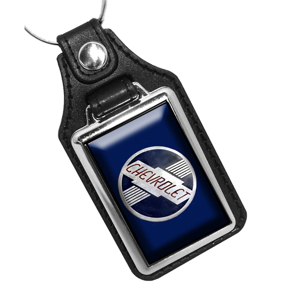 Brotherhood Vintage Slanted Compatible with Chevy Emblem Design Keychain Key Holder Key Ring for Men Heavy Duty Car Keyring for Men and Women
