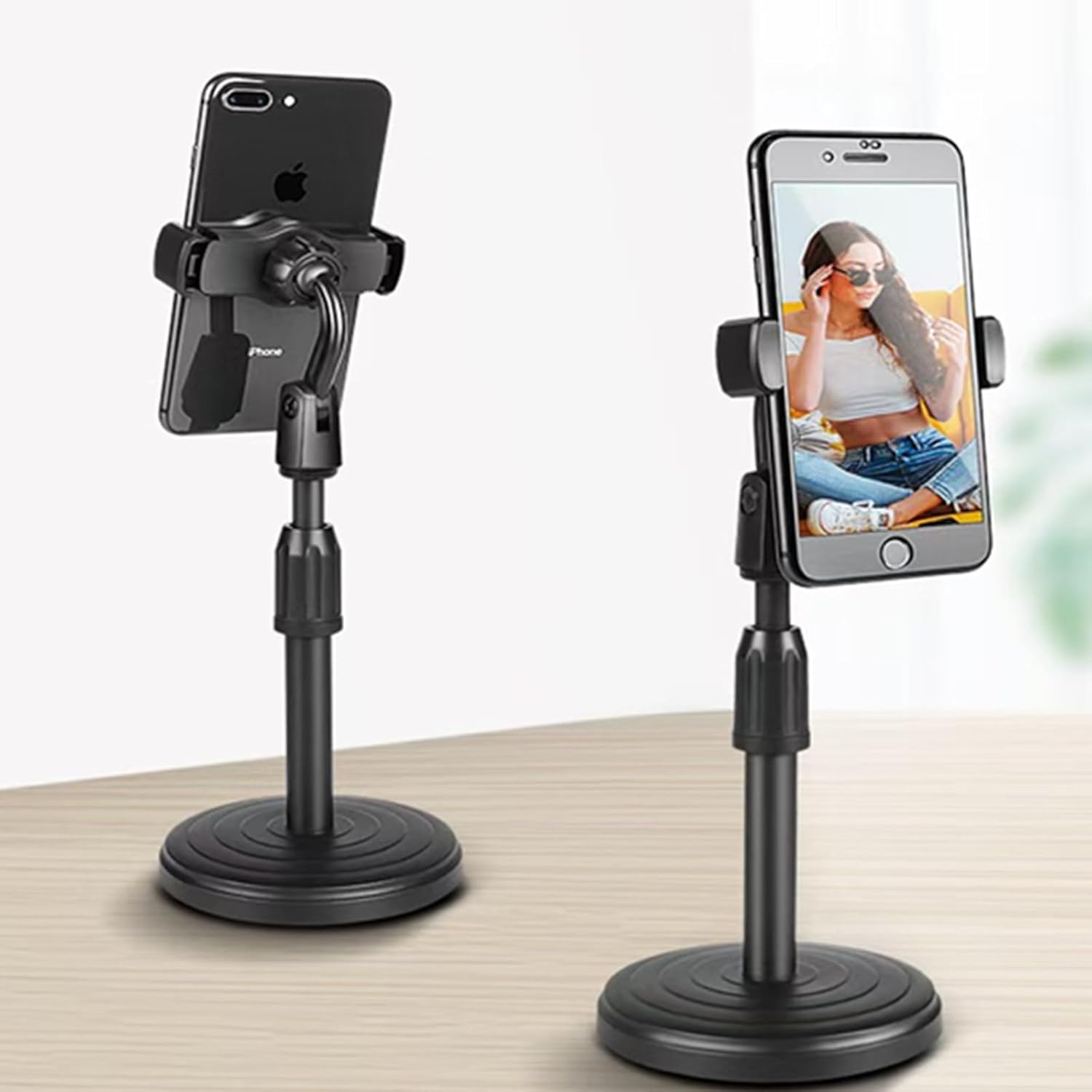 Gentechvvybuy Cell Phone Holder, Height and Angle Adjustable Cell Phone Holder, Universal Holder for Leisure, Business, Office, Home, Compatible with