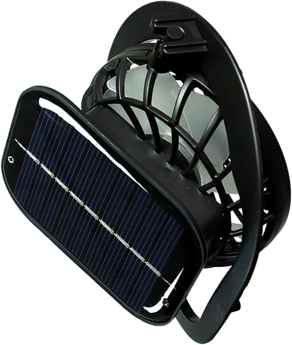 Rechargeable Handheld Fan, Solar USB Charging Portable Electric Fan with 1000mAh Battery for Outdoor Cooling Hat Mount (Hole Type)