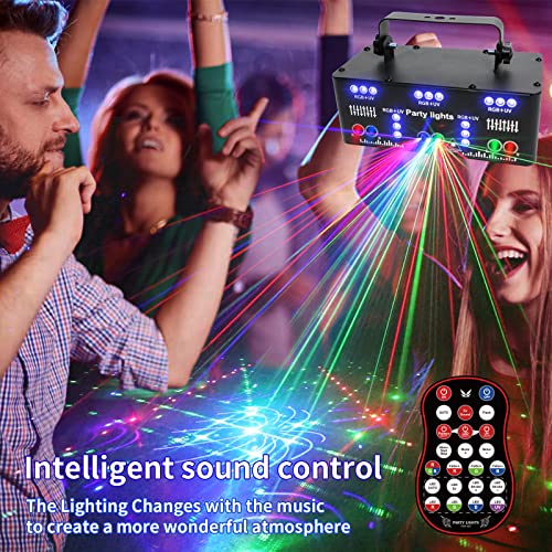 Proffessional Dj Lights For Party, 21 Lens Rgb Uv Disco Strobe Stage Lighting Indoor Support Dmx 512 Sound Activated With Remote Control Club Light For Home Parties Birthday,Christmas #TOP7