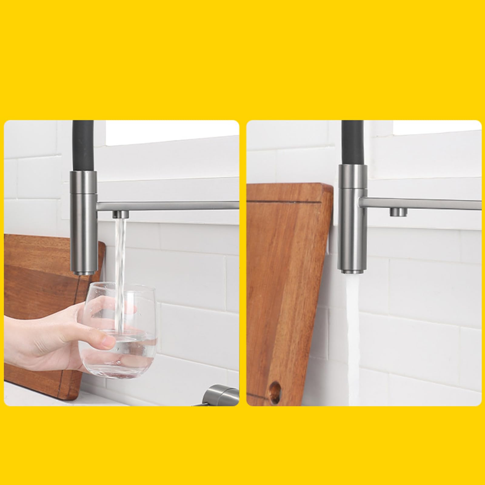 XJTNLB Grifos Cocina Fregadero con Osmosis Extraibles Oro Cepillado Grifo Abatible Cocina con Dos Asas Griferia Tres Vias Cocina para Osmosis Grifo Cocina Flexible