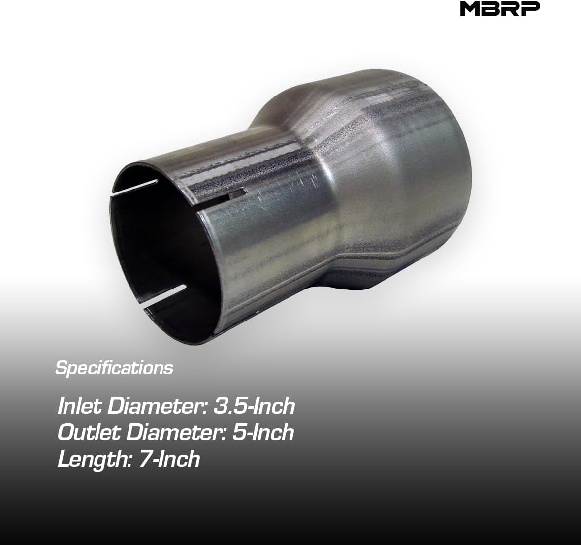 MBRP UA2003 Diesel Exhaust Universal Adapter for All Pickup Models, 3.5" ID. to 5" OD. Aluminized