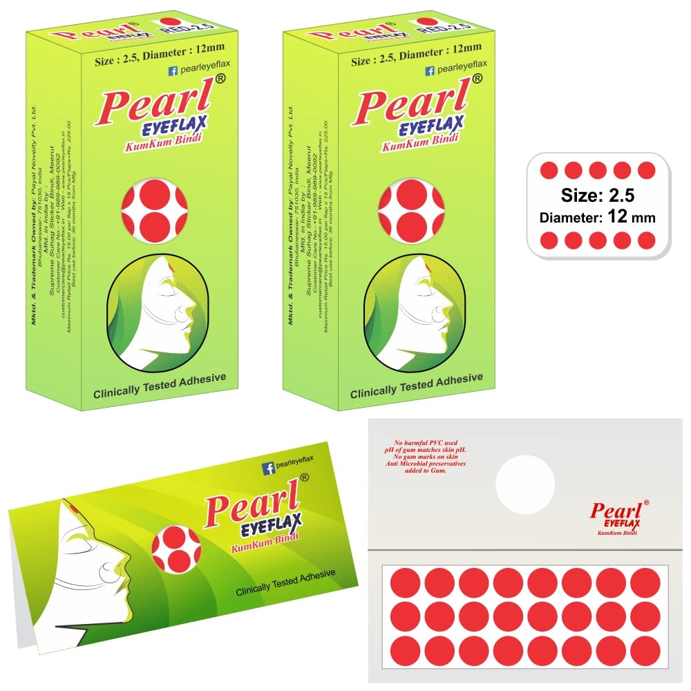 Velvet Kumkum Bindi with 15 Flaps Each Box - Self Adhesive, Reusable for Women Ladies Girls Pack 2 (Red Round, Size 2.5, Diameter 12mm)-image-14