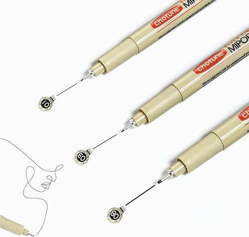 Juego de marcadores micro punta fina  3 tamaños de bolígrafos con tinta archivada para dibujo técnico, anime y bocetos  Artistas, arquitectos e