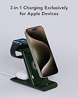 Vista 2 de HATALKIN Estación de carga inalámbrica 3 en 1 compatible con Apple Products Cargador de múltiples dispositivos para Apple Watch Ultra 11 10 9 8 7 SE