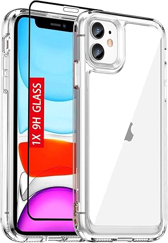 Guarishel Funda compatible con iPhone 11 con protector de pantalla de vidrio templado 4 bolsas de aire integradas no amarillento Funda protectora de Guarishel Funda compatible con iPhone 11 con protector de pantalla de vidrio templado 4 bolsas de aire integradas no amarillento Funda protectora de