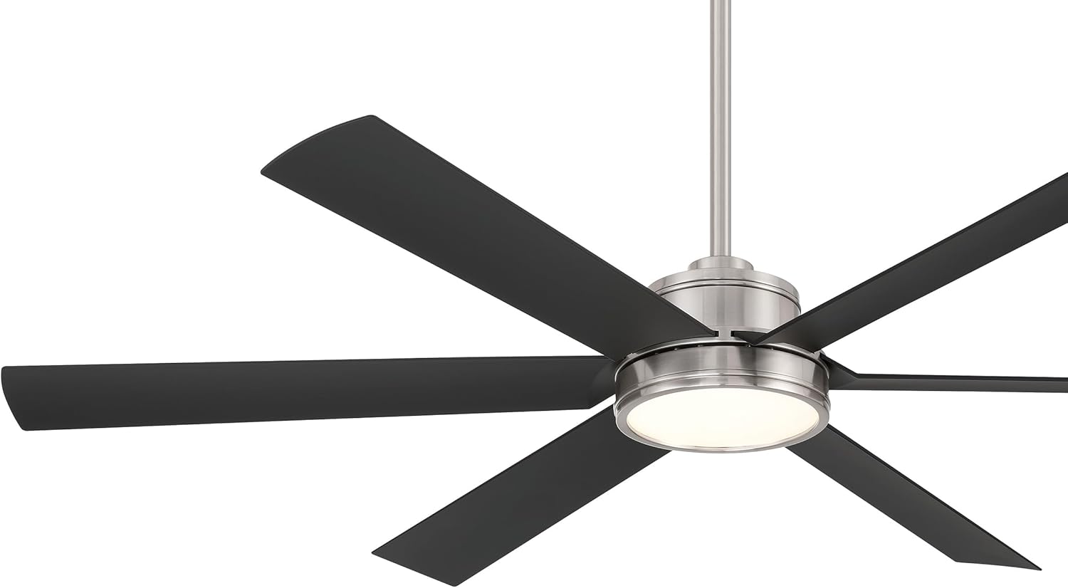 MINKA-AIRE F897L-BNW/CL Cairo 65" 6-Blade LED Smart Indoor/Outdoor Ceiling Fan - Brushed Nickel Wet and Coal Finish Blades with Matte Lens