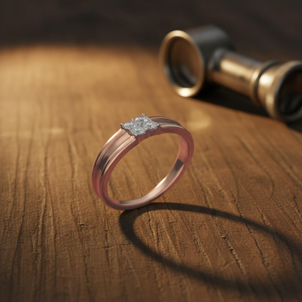 1/5 Carat Men's Diamond Wedding Band Ring in 14K Gold (I1-I2 Clarity)