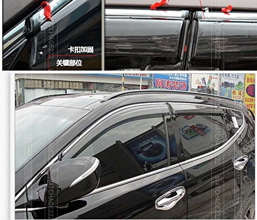 Keewor 2013 Hatch Car Parts Window Door Sun Rain Guards Vent Wind Deflector Visors For Hyundai Santa Fe Ix45 #TOP3