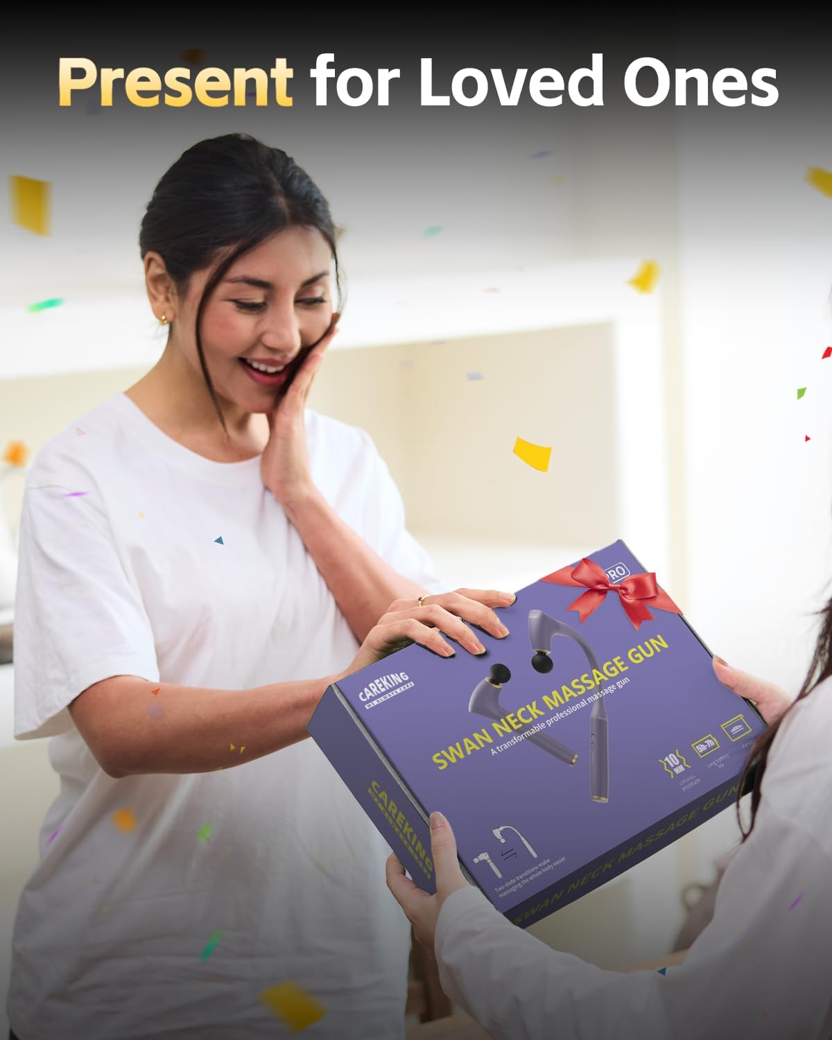 2-in-1 Detachable Muscle Massage Gun Deep Tissue with 20'' Extension Handle, Back and Neck Massager for Pain Relief, Handheld Massager for Shoulder Lower Back Leg Waist, Purple - Image 8