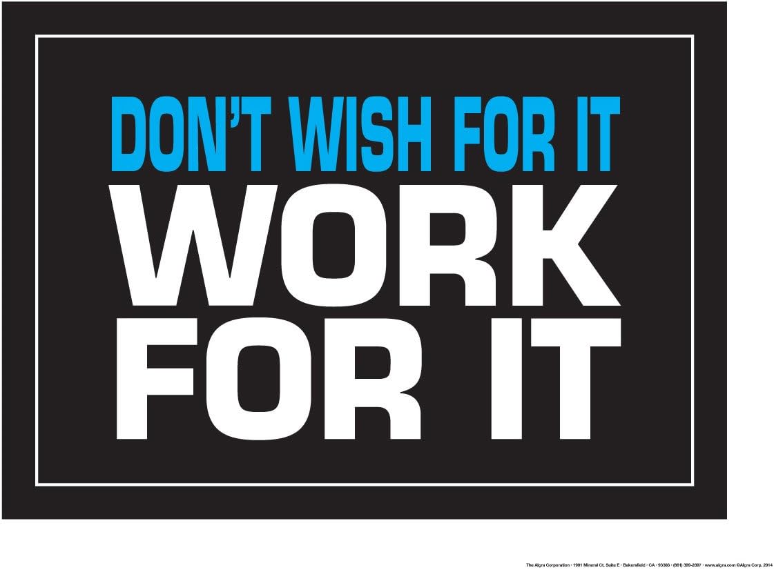 Don't Wish for It Work for It 18" X 24" Poster