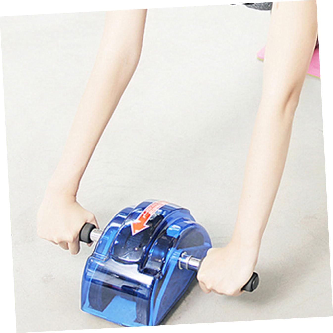 Ab Roller Wheel with Gear Four Wheel Abdominal Muscle Roller for Core Strengthening Portable Fitness Equipment for Home Gym Workouts Blue