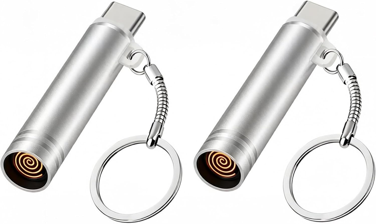 Blowing it II USB C Flameless Lighter for Phone, Windproof Tungsten Coil, Plug & Blow to Ignite, ONLY for Type-C Smartphones (Not Compatible with Samsung) - Silvery, 2 Pack