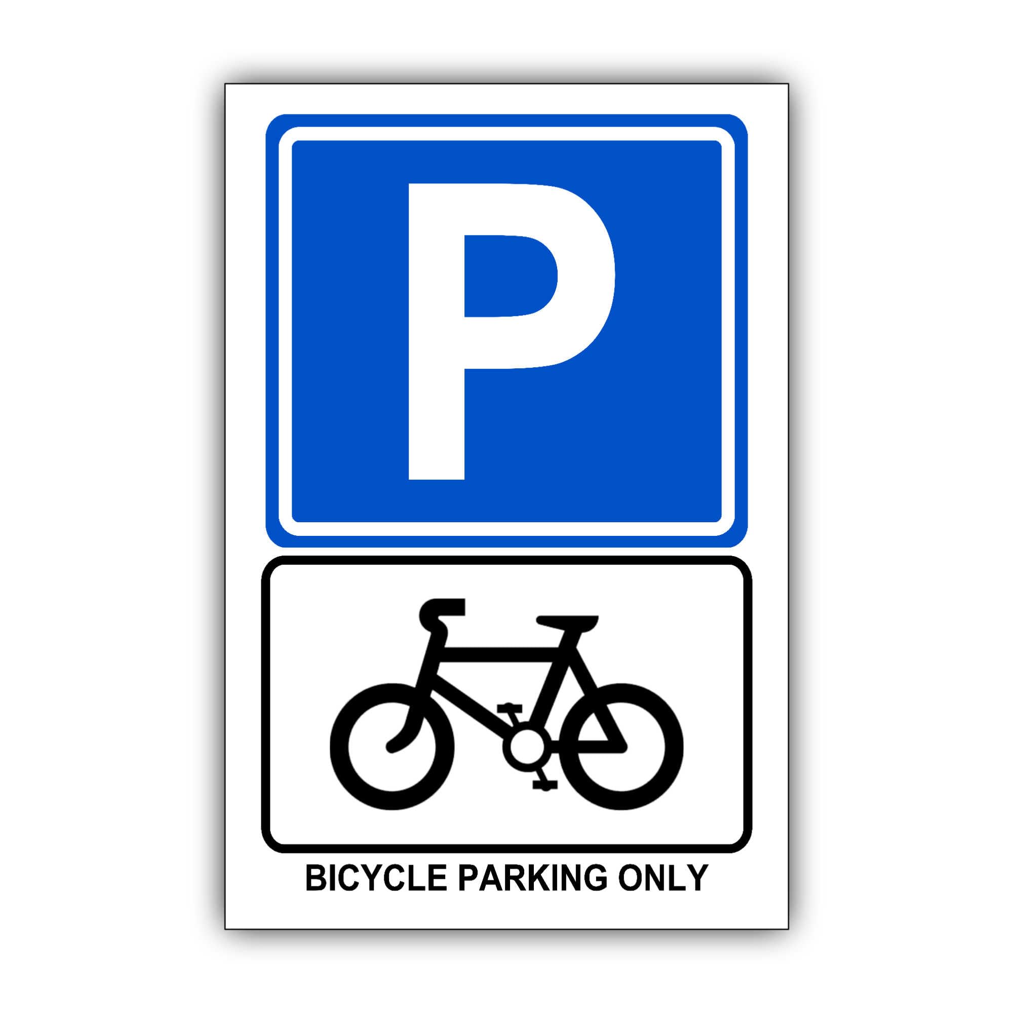 Targa in metallo con scritta "Bicycle Parking Only", 60 x 42 cm