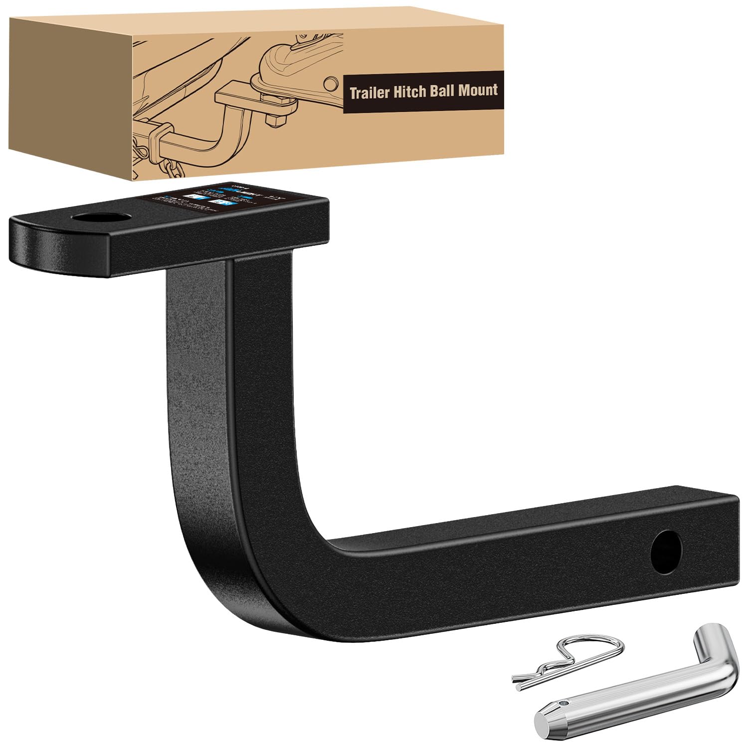 Nilight Trailer Hitch Ball Mount Fits 1-1/4 Inch Receiver Square