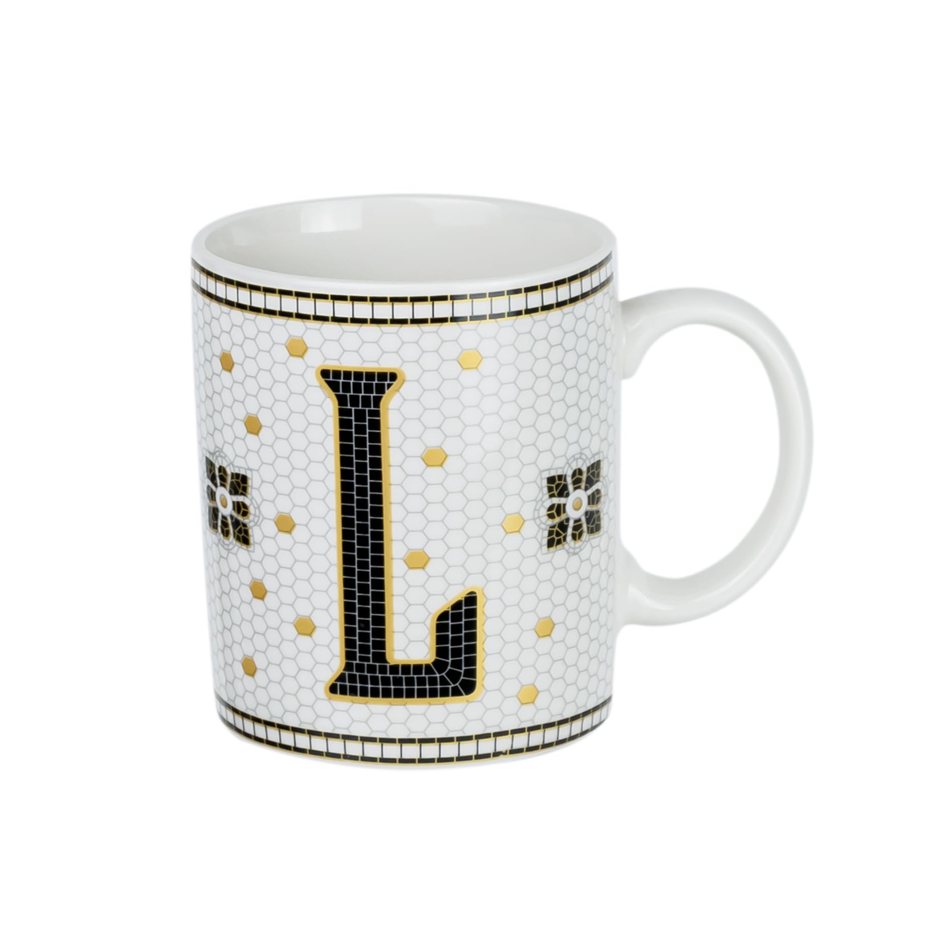 Cuisine Art Letter L Printed Porcelain Ceramic Tea Coffee Mug - 300ml - Stylish and Durable Mug for Hot Beverages