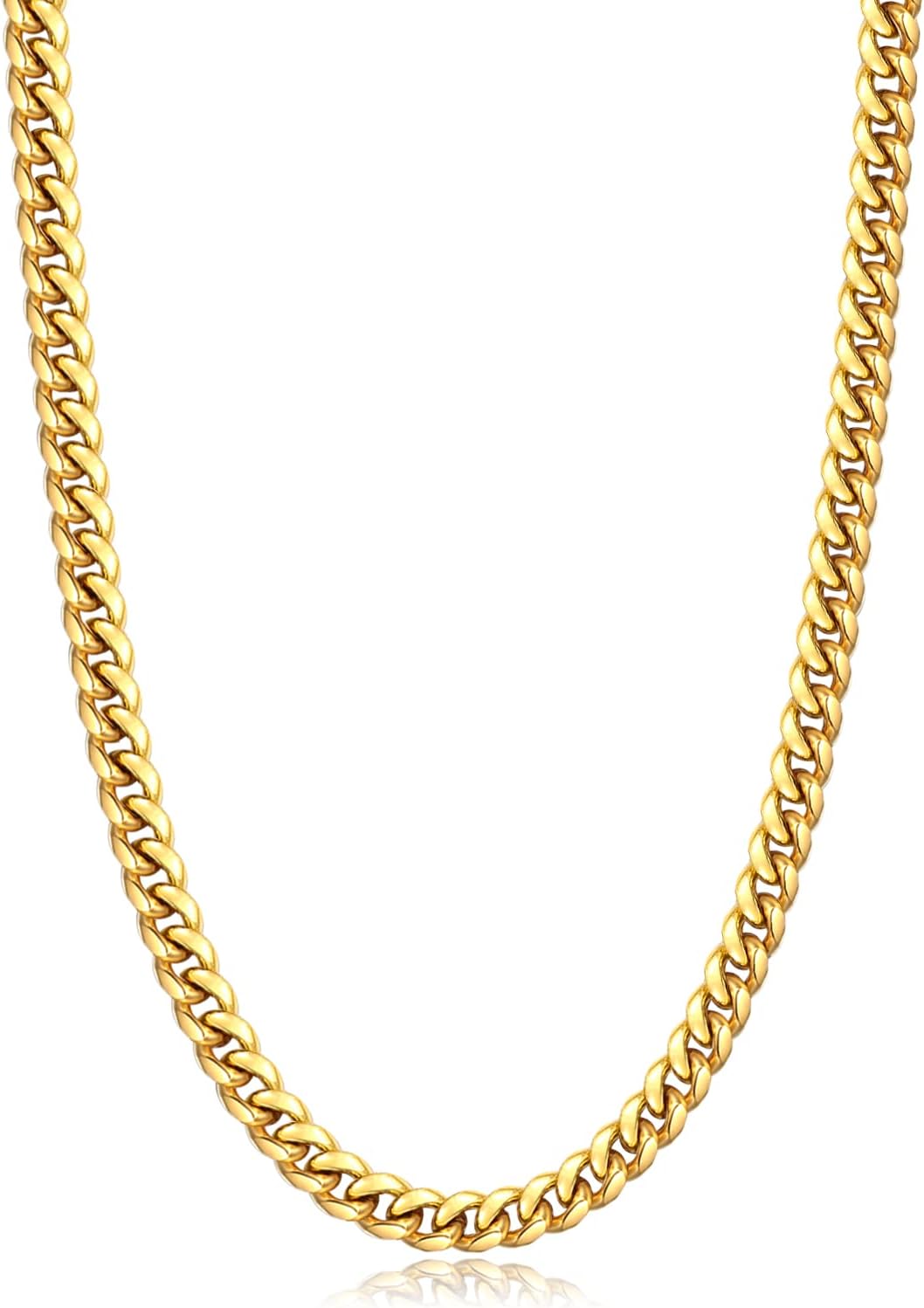 Cuban Link Chain Necklace for Men Boys | 316L Stainless Steel Diamond-Cut Cuban Chain, Mens Jewelry, 4mm 6mm 18-26 Inch, Gifts for Men Boys