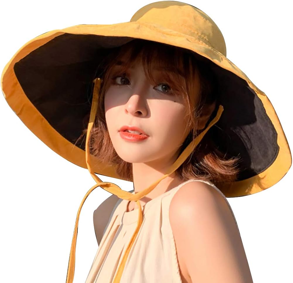 Womens Sun Hat Wide Brim UPF 50+ Summer Hat Foldable Floppy Beach Cap for Women