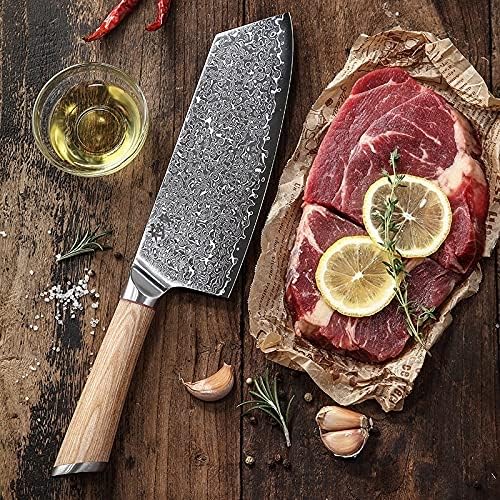 Cleaver Knife,Meat Cleaver, 67 Layers Steel V Gold 10 Damascus Kitchen Knife Chef Knife Kitchen Meat Cleaver Cooking Tools
