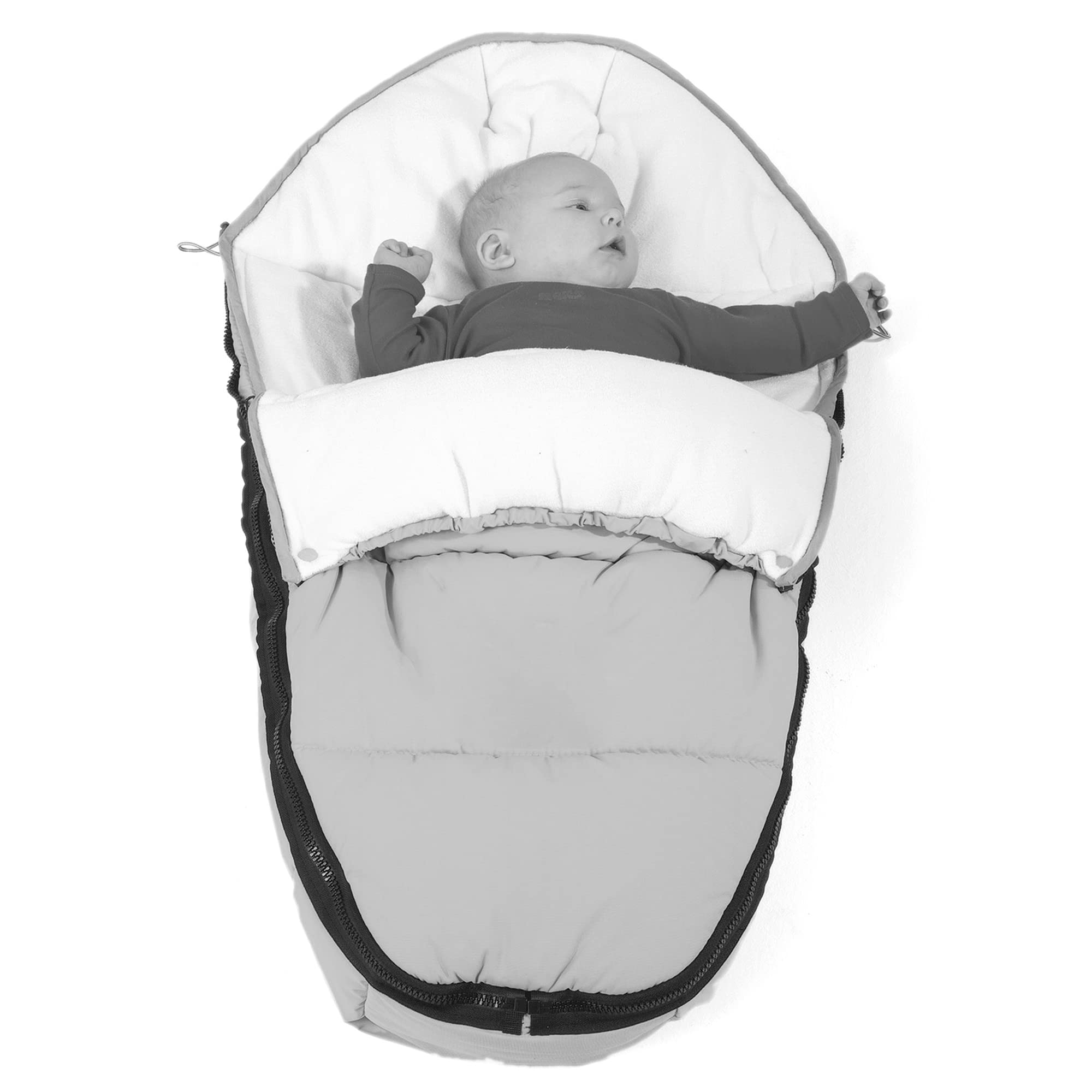 Gesslein Winterfusssack Sleepy │ Design 327 │Fusssack für Kinderwagen, Sportwagen, Buggy, Babywanne oder Schlitten │ Thermo-Funktion, Kuschel-Fleece, Mumienfunktion │ grau
