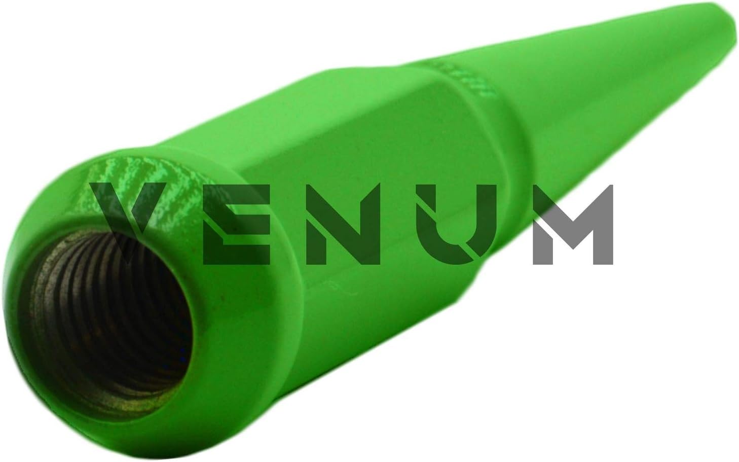 Venum wheel accessories 32 Pc Gloss Lime Green Spike Lug Nuts Powder Coated | Steel | 4.5" Tall | M14x1.5 Thread Pitch + 1 Key Works with Ford F-250 F-350 Aftermarket Wheels